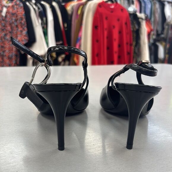 Saint Laurent Women's Black Slingback Heels - Picture 5 of 10